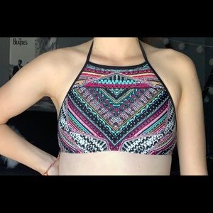 High neck bikini top.
